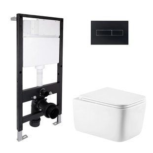 Готовое решение Qtap для ванной комнаты: подвесной унитаз Gemini Ultra Quiet 520x360x350 + комплект инсталляции Standard (линейная SD00057792 фото