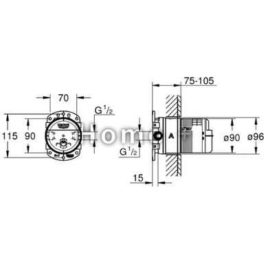 Внутренняя часть для верхнего душа Grohe 26483000 Rainshower 2024643491 фото