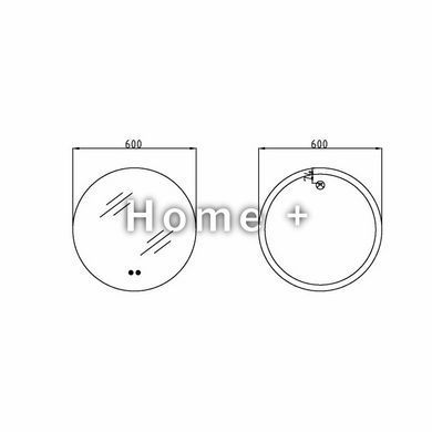 Дзеркало Lidz Astra R600 з LED-підсвіткою Touch, з антизапотіванням, з диммером, рег. яскравості LDASR60049289 SD00055413 фото