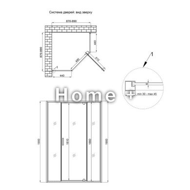 Душова кабіна без піддона Qtap Leo CRM10995-AC6 90х90 см, скло Clear 6 мм SD00039707 фото