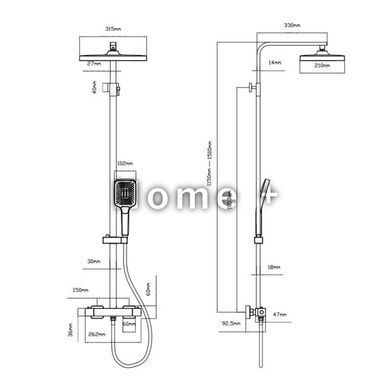 Термостатична душова система Qtap Sloup 57T103KNC SD00042916 фото