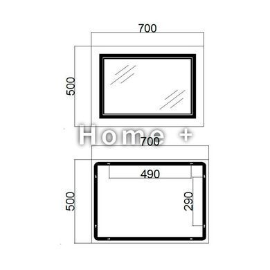 Зеркало Qtap Cardinal 500х700 с LED-подсветкой Touch, с антизапотеванием, с диммером, рег. темп. цвета SD00052323 фото