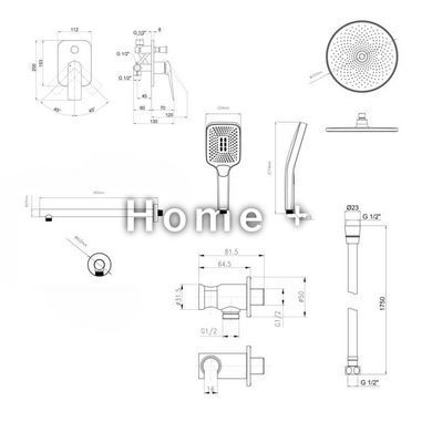 Комплект для душа Qtap Vlasta: Смеситель QTVLA6028102NC+Душ. набор( SD00053808 фото