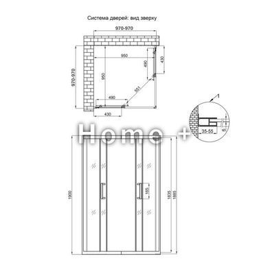 Душова кабіна Qtap Taurus CRM1011SC6 100x100 см, скло Clear 6 мм, покриття CalcLess без піддона SD00045257 фото