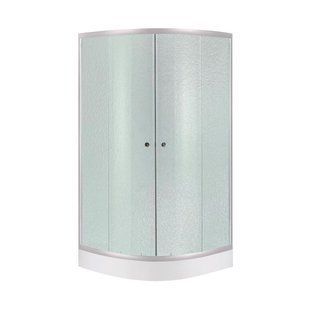 Душевая кабина Lidz Latwa SC80x80.SAT.LOW.FR, стекло Frost 4 мм + Lidz Душевой поддон KAPIELKA ST80x80x15 SD00051437 фото