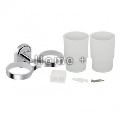 Стакан с держателем Lidz Oreo 0402 двойной настенный (матовое стекло) LDORE0402CRM22164 Chrome SD00028261 фото