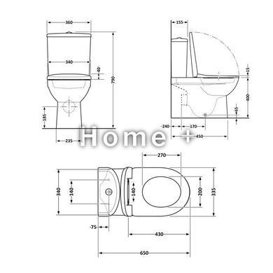 Унитаз-компакт Qtap Presto безободковый с сиденьем Soft-close QT24221217AW SD00045982 фото