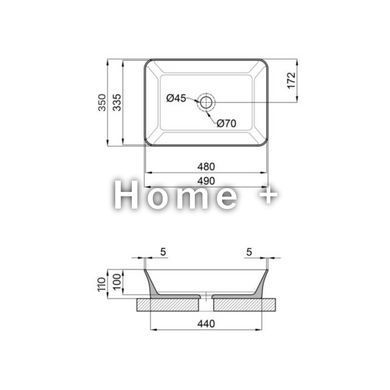 Раковина-чаша Qtap Virgo 490х350х110 White QT18112261WN SD00052921 фото