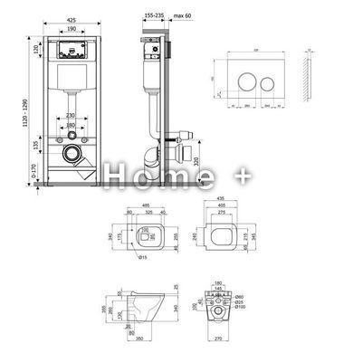 Готовое решение Qtap для ванной комнаты: подвесной унитаз Tern Ultra Quiet + комплект инсталляции Nest 4 в 1 SD00051282 фото