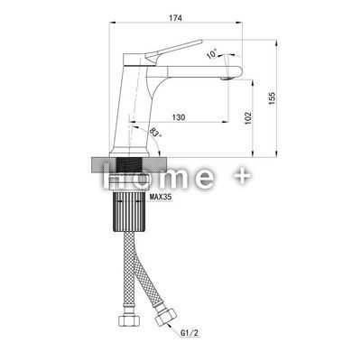 Змішувач для раковини низький Qtap Arvin QTARV270CRM48638 Chrome SD00054762 фото
