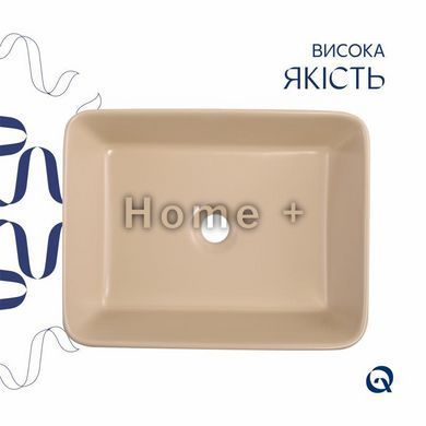 Раковина накладная Qtap Tern 480x370x135 мм, Beige, прямоугольная, с донным клапаном QT17116069SB SD00054302 фото