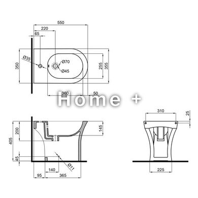 Біде підлогове Qtap Presto 540х340х400 White QT24441217C SD00049173 фото