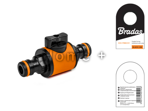 Адаптер із внутрішньою різзю 3/4" із запірним краном, BLACK LINE, з ярликом, ECO-PWB2231 1354280558 фото