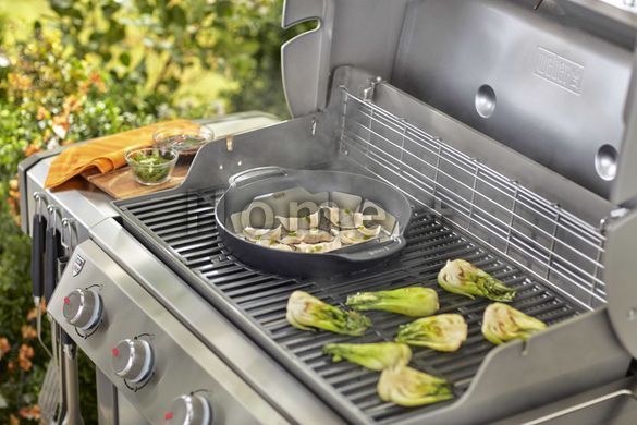 Сковорода ВОК з вставкою-пароваркою и кришкою, Weber Gourmet BBQ System, чавун 8856 фото