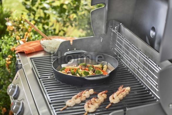 Сковорода ВОК з вставкою-пароваркою и кришкою, Weber Gourmet BBQ System, чавун 8856 фото
