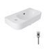 Комплект Qtap Tern: Раковина подвесная прямоугольная левая 450х260х155 мм White + Донный клапан PU02O