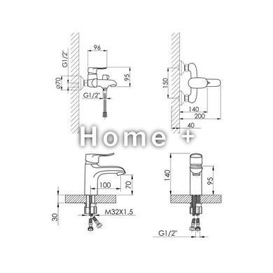 Набор смесителей Wieza 001 + Wieza 006 Chrome SD00052489 фото