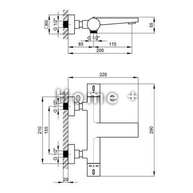 Смеситель термостатический для ванны Qtap Votice 30T105GC SD00041870 фото