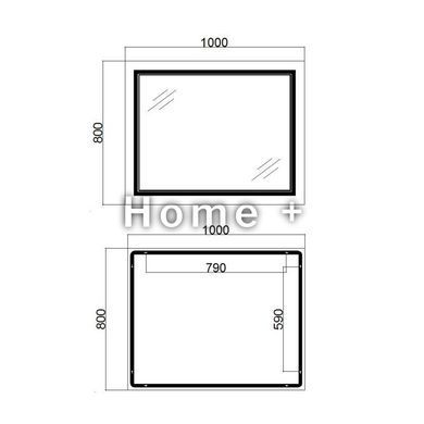 Зеркало Qtap Cardinal 1000х800 с LED-подсветкой Touch, с антизапотеванием, с диммером, рег. темп. цвета SD00052327 фото