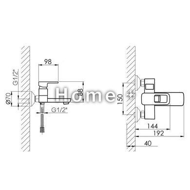 Смеситель для ванны Lidz Wawel 006 (c душевым гарнитуром) (k35) LDWAW006WHI45398 White SD00051522 фото
