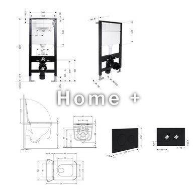 Готовое решение Qtap для ванной комнаты: подвесной унитаз Gemini Ultra Quiet 520x360x350 + комплект инсталляции Standard (круглая SD00057789 фото