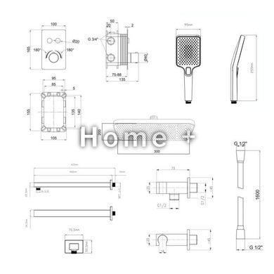 Комплект для душа Qtap Votice:Смеситель SD00053811 фото