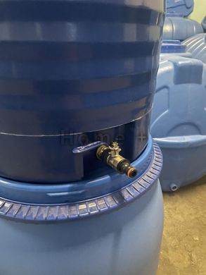 Ємність із краном та механізмом автонабору води 100 л для резерву води в квартирі Ø 45*97 см синя (вузька)
