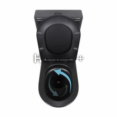 Унитаз напольный Qtap Robin Ultra Quiet безободковый с сиденьем Soft-Close MATT BLACK QT13226083AMB SD00052566 фото