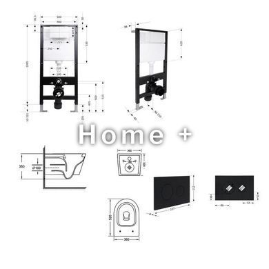 Готовое решение Qtap для ванной комнаты: подвесной унитаз Jay Ultra Quiet 520x360x320 + комплект инсталляции Standard (круглая SD00057723 фото