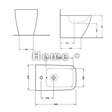 Біде підлогове Qtap Crow 545х360х410 White QT05443370W SD00042522 фото