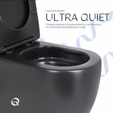 Унитаз напольный Qtap Robin Ultra Quiet безободковый с сиденьем Soft-Close MATT BLACK QT13226083AMB SD00052566 фото