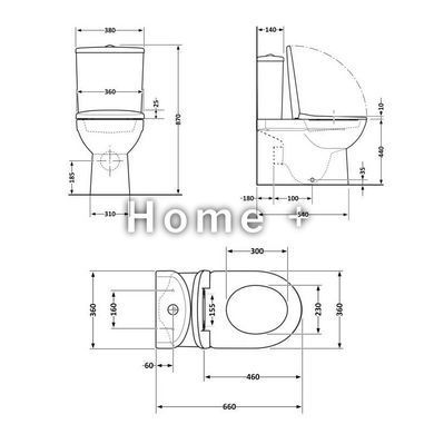 Унитаз напольный Qtap Robin Ultra Quiet безободковый с сиденьем Soft-Close MATT BLACK QT13226083AMB SD00052566 фото