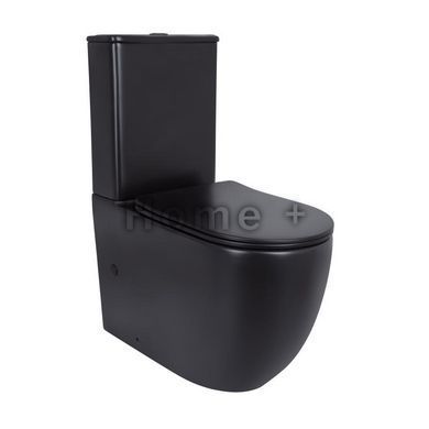 Унитаз напольный Qtap Robin Ultra Quiet безободковый с сиденьем Soft-Close MATT BLACK QT13226083AMB SD00052566 фото