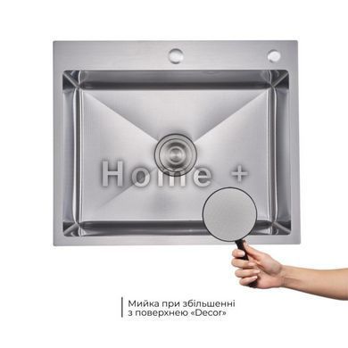 Комплект Lidz Handmade H6050H Мийка для кухні інтегрована Decor Honeycomb у комплекті з дозатором + Lidz K01G Кошик для SD00055252 фото