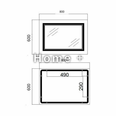 Дзеркало Qtap Cardinal (CA1) 800х600 з LED-підсвічуванням Touch, з антизапотіванням, з димером, рег. темп. кольори (3000-6500K) Re SD00054580 фото