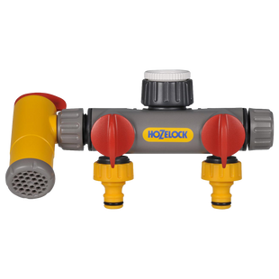 Роздільник потоків для поливання HoZelock 2250 двопутний із краном Flowmax 1403078919 фото