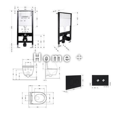 Готовое решение Qtap для ванной комнаты: подвесной унитаз Jay Rimless 520x360x320 + комплект инсталляции Standard (круглая кнопка SD00057717 фото