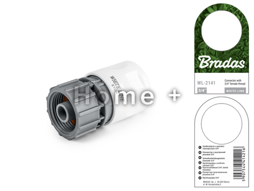 WHITE LINE Коннектор для шланга STOP с внутренней резьбой 3/4", WL-2141 Польша