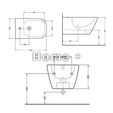 Біде підвісне Qtap Crow 520х360х290 White QT05555370W SD00040387 фото