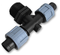 Трійник крапельна стрічка х2/різь зовнішня 1/2", DSTA06-12L