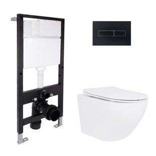Готовое решение Qtap для ванной комнаты: подвесной унитаз Jay Ultra Quiet 520x360x320 + комплект инсталляции Standard (линейная SD00057726 фото