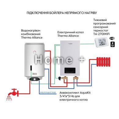 Водонагреватель электрический комбинированный Thermo Alliance вертикальный 80 л. т.о. 0,24 кв.м правый, мокрый SD00053170 фото