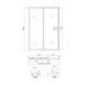 Душові двері в нішу Qtap Taurus CRM2013-14.C6 130-140x200 см, скло Clear 6 мм, покриття CalcLess