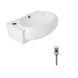Комплект Qtap Leo: Раковина подвесная овальная левая 430x290x140 мм White + Донный клапан PU02O