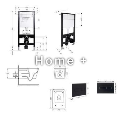 Готове рішення Qtap для ванної кімнати: підвісний унітаз Crow Ultra Quiet 520x360x290 + комплект інсталяції Standard (лінійна SD00057744 фото