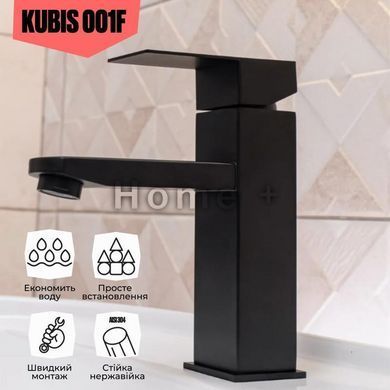Смеситель для раковины Lidz Kubis 01D-BFS Black SD00049499 фото