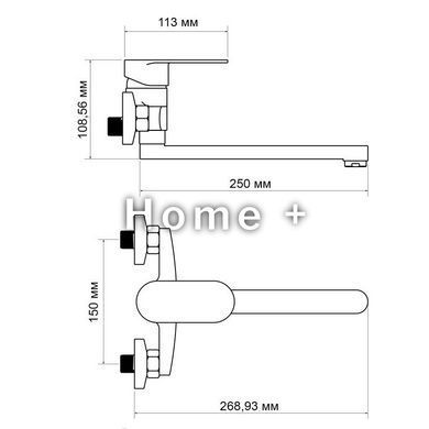 Смеситель для кухни Lidz Tani 009 настенный (k40) LDTAN009CRM44973 Chrome SD00051097 фото