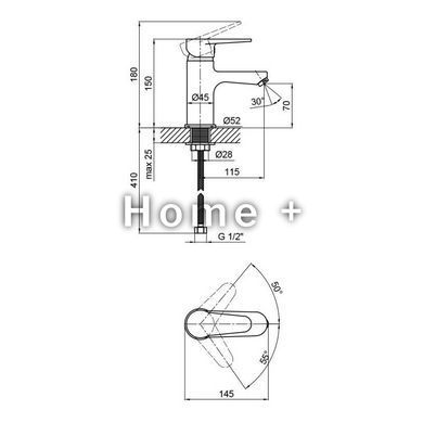 Змішувач для раковини Lidz (BLA) 14 43 001F SD00041282 фото