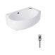 Комплект Qtap Leo: Раковина подвесная овальная правая 430x290x140 мм White + Донный клапан PU02O