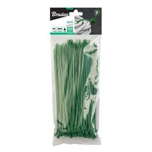 Стяжки кабельні пластикові 2,5x100 мм, 100 шт. GREEN, TS1125100G 2012091280 фото